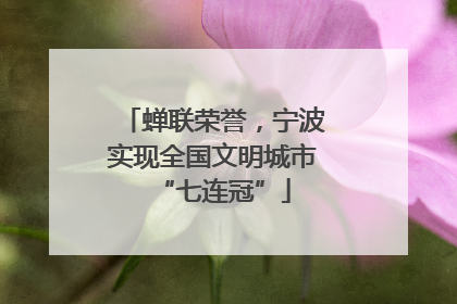 蝉联荣誉，宁波实现全国文明城市“七连冠”