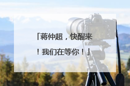 蒋仲超，快醒来！我们在等你！