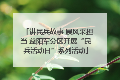 讲民兵故事 展风采担当 益阳军分区开展“民兵活动日”系列活动