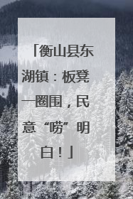 衡山县东湖镇：板凳一圈围，民意“唠”明白！