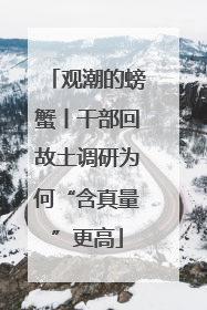 观潮的螃蟹丨干部回故土调研为何“含真量”更高
