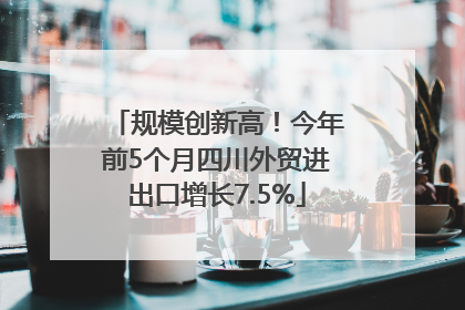 规模创新高！今年前5个月四川外贸进出口增长7.5%