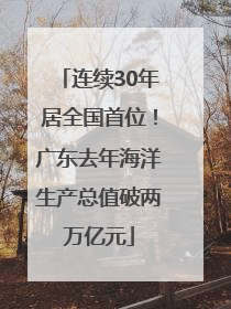 连续30年居全国首位！广东去年海洋生产总值破两万亿元