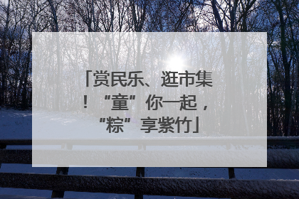 赏民乐、逛市集！“童”你一起，“粽”享紫竹