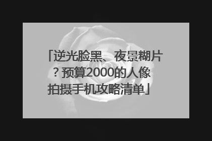 逆光脸黑、夜景糊片？预算2000的人像拍摄手机攻略清单