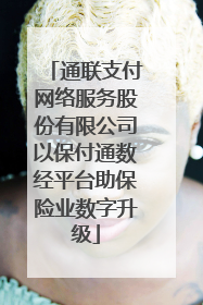 通联支付网络服务股份有限公司以保付通数经平台助保险业数字升级