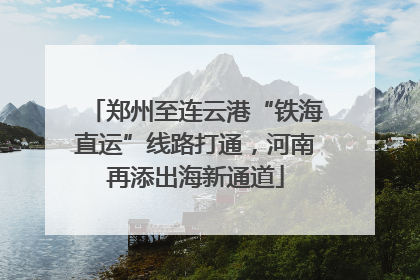 郑州至连云港“铁海直运”线路打通，河南再添出海新通道