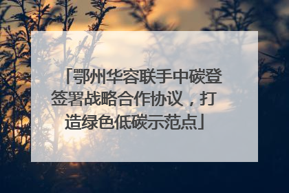 鄂州华容联手中碳登签署战略合作协议，打造绿色低碳示范点