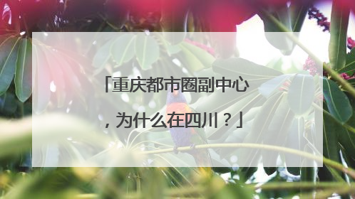 重庆都市圈副中心，为什么在四川？