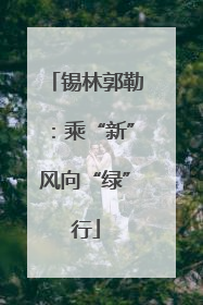 锡林郭勒：乘“新”风向“绿”行