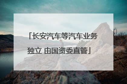 长安汽车等汽车业务独立 由国资委直管