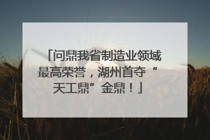 问鼎我省制造业领域最高荣誉，湖州首夺“天工鼎”金鼎！