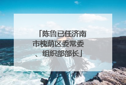 陈鲁已任济南市槐荫区委常委、组织部部长