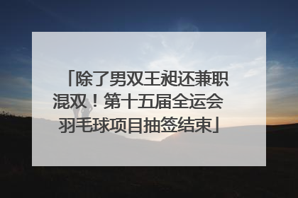 除了男双王昶还兼职混双！第十五届全运会羽毛球项目抽签结束