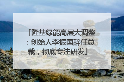 隆基绿能高层大调整：创始人李振国辞任总裁，彻底专注研发