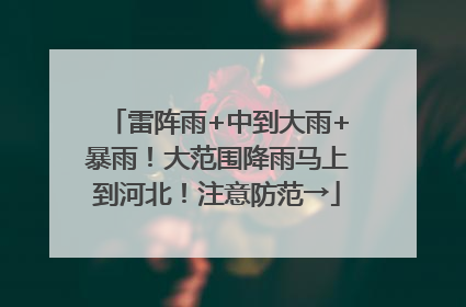 雷阵雨+中到大雨+暴雨！大范围降雨马上到河北！注意防范→