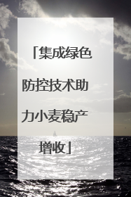 集成绿色防控技术助力小麦稳产增收