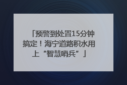预警到处置15分钟搞定！海宁道路积水用上“智慧哨兵”