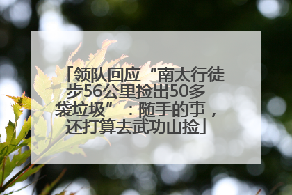 领队回应“南太行徒步56公里捡出50多袋垃圾”：随手的事，还打算去武功山捡