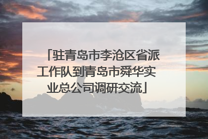 驻青岛市李沧区省派工作队到青岛市舜华实业总公司调研交流