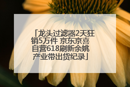 龙头过滤器2天狂销5万件 京东京喜自营618刷新余姚产业带出货纪录