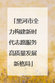 黑河市全力构建新时代志愿服务高质量发展新格局