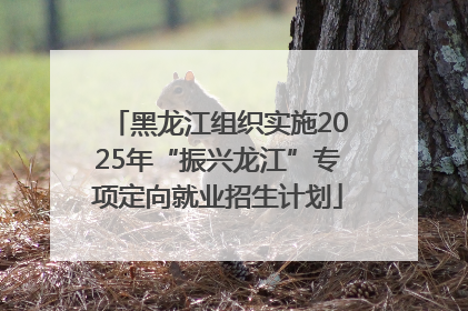黑龙江组织实施2025年“振兴龙江”专项定向就业招生计划