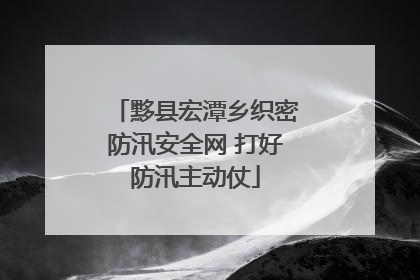 黟县宏潭乡织密防汛安全网 打好防汛主动仗