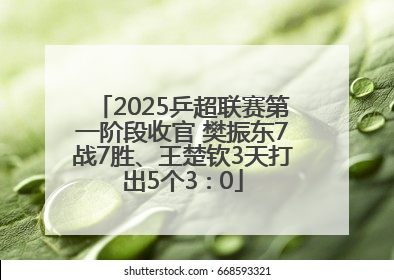 2025乒超联赛第一阶段收官 樊振东7战7胜、王楚钦3天打出5个3∶0