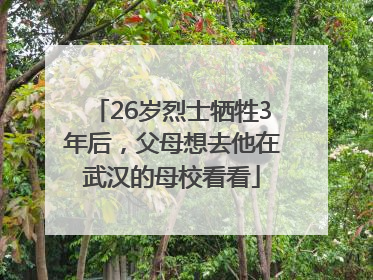 26岁烈士牺牲3年后，父母想去他在武汉的母校看看