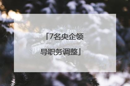 7名央企领导职务调整